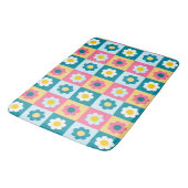 Retro Cute colorful Pastel Flowers Pattern  Badmat (Gekanteld)