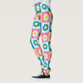 Retro Cute colorful Pastel Flowers Pattern  Leggings (Links)