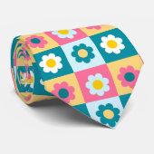Retro Cute colorful Pastel Flowers Pattern  Stropdas (Opgerold)