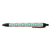 Retro Cute colorful Pastel Flowers Pattern Zwarte Inkt Pen (Bodem)