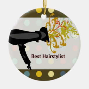 Retro Cute Colorful Salon Hair Stylist Keramisch Ornament