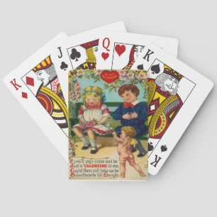 Retro Cute Couple Cupid Valentijn Card Pokerkaarten