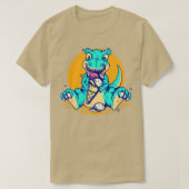 Retro Cute Dinosaur Eating Ice Cream T-shirt (Design voorkant)