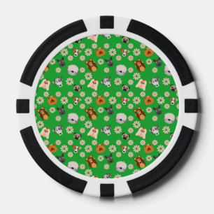 Retro Cute Dog Pattern Pokerchips