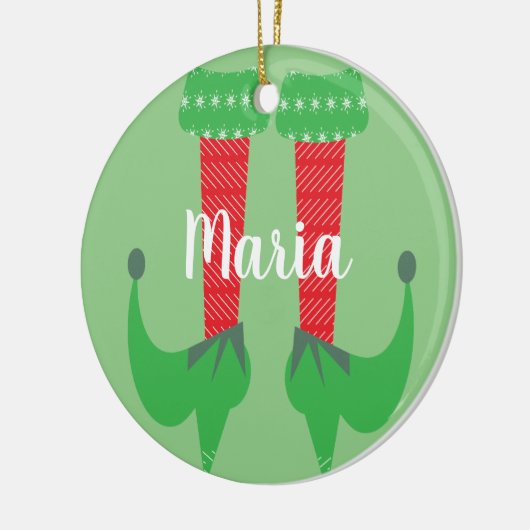 Retro Cute Elf Feet hoort kerstcadeautjes Keramisch Ornament (Links)