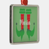 Retro Cute Elf Feet hoort kerstcadeautjes Metalen Ornament (Rechts)
