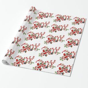 Retro Cute Fun Santa Joy Holiday Gift Wrapping Cadeaupapier