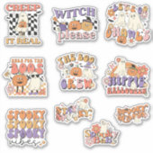 Retro Cute Geesten Halloween Sticker Set (Voorkant)