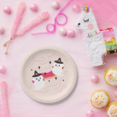Retro Cute Ghost Kind Halloween Party Papieren Bordje (Feest)