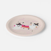 Retro Cute Ghost Kind Halloween Party Papieren Bordje (Gekanteld)