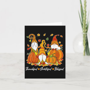 Retro Cute Gnomen Couple met pompoenen Herfst Y Kaart