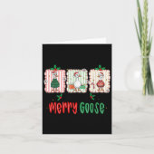 Retro Cute Goosmas Christmas Funny Just A Merry Go Kaart (Voorkant)