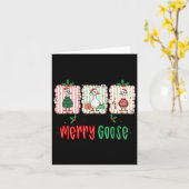 Retro Cute Goosmas Christmas Funny Just A Merry Go Kaart (Gele Bloem)