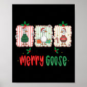 Retro Cute Goosmas Christmas Funny Just A Merry Go Poster (Voorkant)