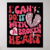 Retro Cute Groovy I Can Do It Quote Disco Heart - Poster (Voorkant)