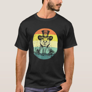 Retro Cute Groundhog met Ha Groundhog Day T-shirt