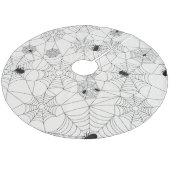 Retro Cute Halloween Spider Patroon Fleece Kerstboom Rok (Gekanteld)