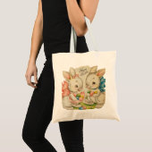  Retro Cute Happy PaasBunnies Tote Bag (Voorkant (product))