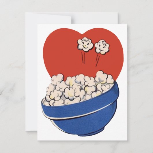 Retro Cute Humor, Bowl van Popcorn voor de films! (Voorkant)
