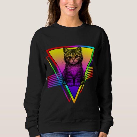 Retro Cute Kat Trui (Voorkant)