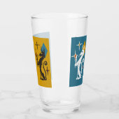 Retro Cute Katten Middeleeuwse kat Starburst Glas (Links)