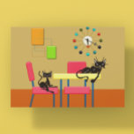 Retro Cute Katten midden century Cat Kitchen Briefkaart<br><div class="desc">Dit ontwerp kan worden gepersonaliseerd door te kiezen past verdere optie aan om tekst toe te voegen. Neem contact met me op colorflowcreations@gmail.com als je dit ontwerp op een ander product wilt gebruiken. Koop mijn oorspronkelijke abstracte acrylschilderij te koop op www.etsy.com/shop/colorflowart. Zie meer van mijn creaties of volg me op...</div>