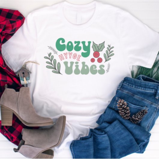 Retro Cute Kerstmis Cozy Season Hygge T-shirt