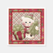 Retro Cute Kerstmis White Beer Ontkoppeling Servet (Voorkant)