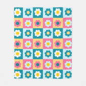 Retro cute kleurrijk pastel bloemenpatroon  fleece deken (Voorkant)