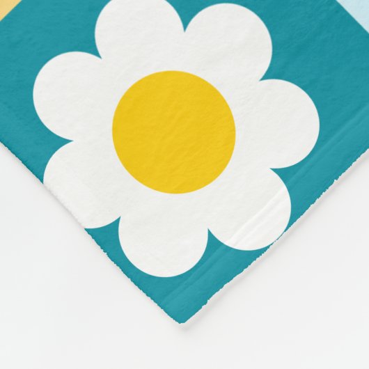 Retro cute kleurrijk pastel bloemenpatroon  fleece deken (Hoek)