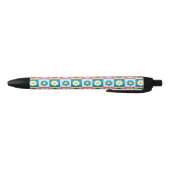 Retro cute kleurrijk pastel bloemenpatroon zwarte inkt pen (Bodem)