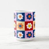 Retro cute kleurrijke bloemenpatroon  magische mok (Midden)