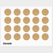Retro Cute Mod Bloemengeel Aangepaste Bruiloftsdou Ronde Sticker (Vel)