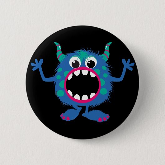 Retro Cute Monster Ronde Button 5,7 Cm (Voorkant)