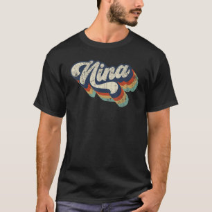 Retro Cute Nina voor oma Best Nina Ever Moeder T-shirt