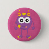 Retro Cute Paarse Monster Ronde Button 5,7 Cm (Voorkant)