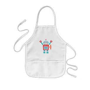Retro Cute Robot Speelgoed Voor Kinderen Kinder Schort