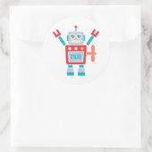 Retro Cute Robot Speelgoed Voor Kinderen Ronde Sticker (Tas)
