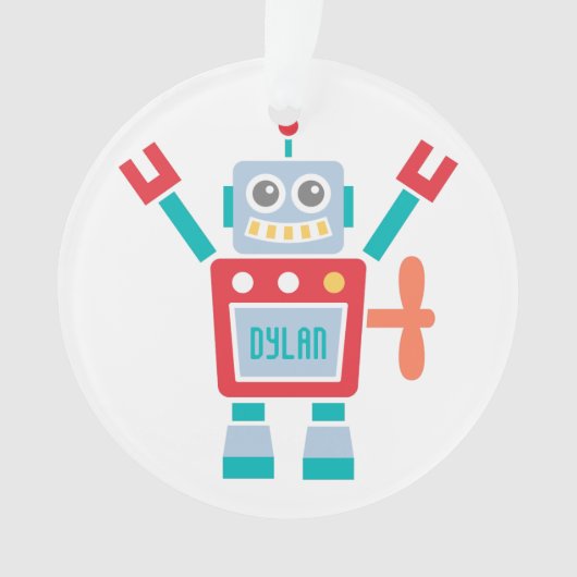Retro Cute Robot Speelgoed Voor Kinderkamer Ornament (voorkant)
