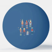 Retro Cute Robots Pingpongbal (Achterkant)