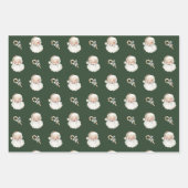 Retro Cute Santa Claus & Candy Cane Christmas Inpakpapier Vel (Voorkant 2)
