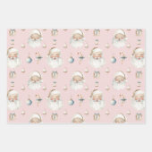 Retro Cute Santa Claus & Candy Cane Christmas Inpakpapier Vel (Voorkant)