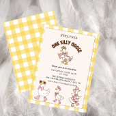 Retro cute Silly Goose ,One Silly Goose 1st Party  Kaart