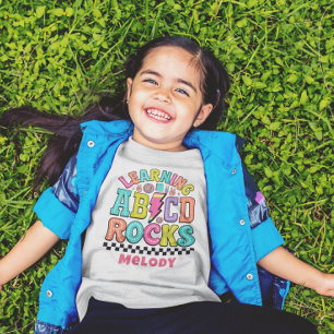 Retro cute terug naar school abc t-shirt