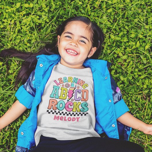 Retro cute terug naar school abc t-shirt