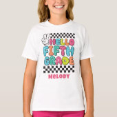 Retro cute terug naar school shirt vijfde klas (Voorkant)