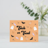 Retro Cute Trick or treat Halloween Briefkaart (Staand voorkant)