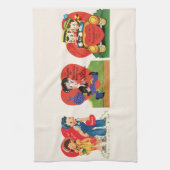 Retro Cute Valentijnsdag, Retro 50s Kitsch Cof Theedoek (Verticaal)