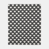 Retro Cute Zwart en Wit Hartjes Patroon Fleece Deken (Voorkant)
