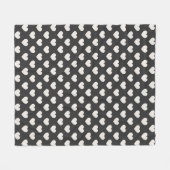 Retro Cute Zwart en Wit Hartjes Patroon Fleece Deken (Voorkant (Horizontaal))
